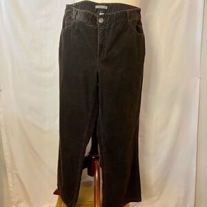 Brown Caslon Wide Leg Corduroy Pants Plus Size 16W